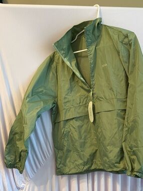 Bala Bangles Green Windbreaker 1/4 Zip Lightweight Jacket Pockets Activewear